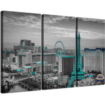  TUMOVO Canvas Painting Las Vegas Nevada Cityscape Wall Art Home  Decor for Living Room Prints 3 Pieces Bellagio Casino Night View Poster  Pictures Stretched Framed Ready to Hang, 12x16x3 Panels: Posters