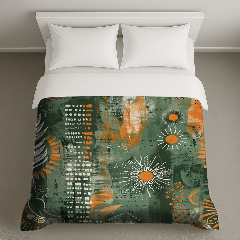 Abstract Botanical Elements Duvet Covers, King