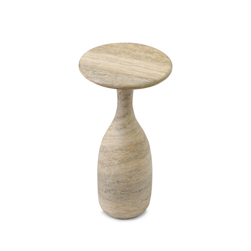 Cora End Table, Textured Sandy Gray