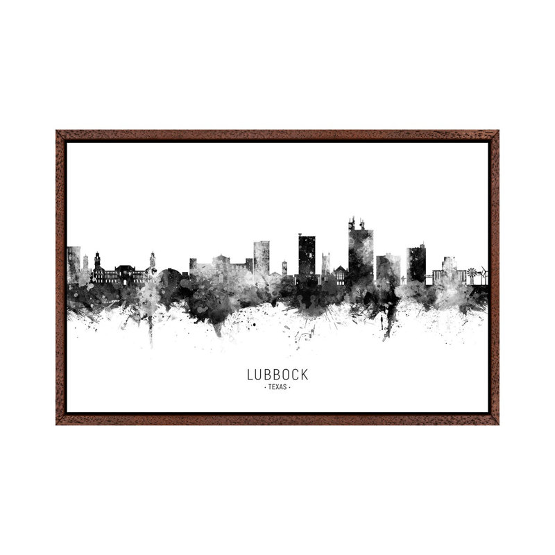 Lubbock Texas Skyline Name by Michael Tompsett - Print on Canvas, 101.6cm H x 152.4cm W x 3.81cm D