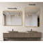 Miroir mural rectangulaire en métal doré de 24 po x 36 po pour l'excellence de la salle de bain, verre de 4 mm non déformé, cadre rouille, guide d'installation et instructions-467736732