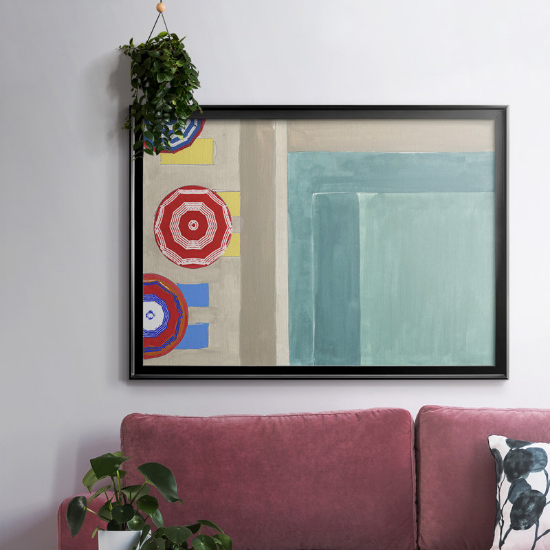 " By The Pool I ", Black, 14" H x 20" W x 1.5" D