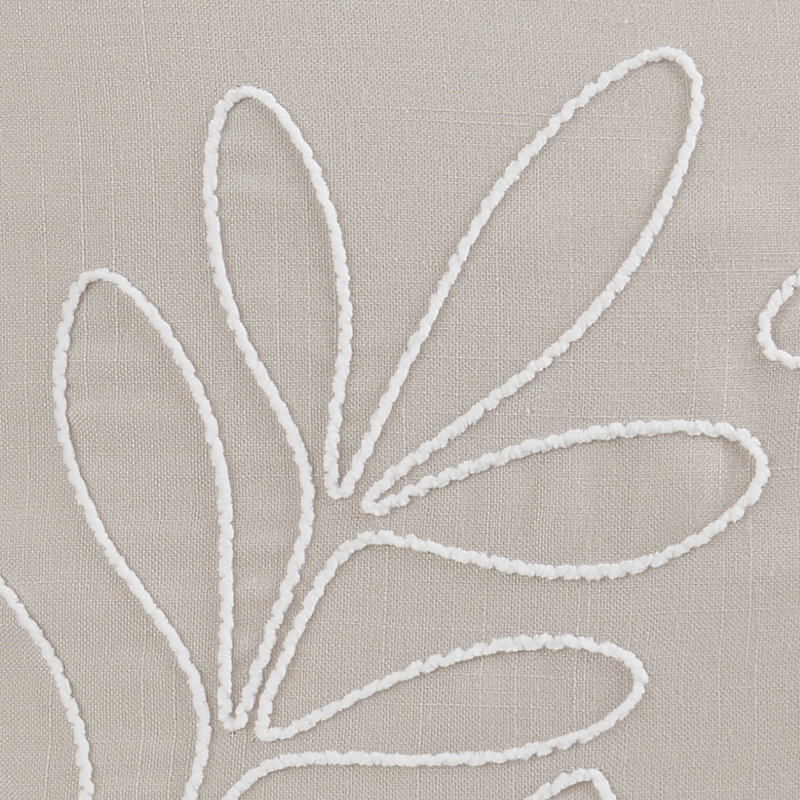 White and Beige Microfiber Botanical Leaf Toddler Comforter