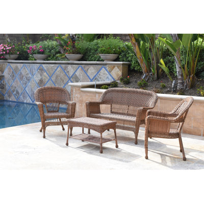 Cecilton 4 Piece Rattan Sofa Seating Group 
