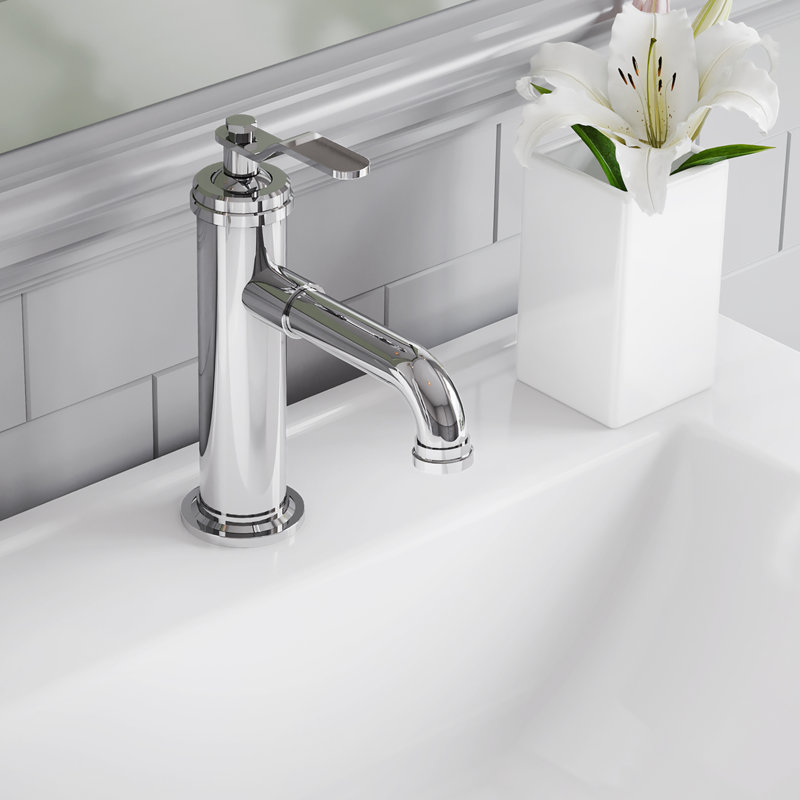 Robinet de salle de bain à un trou avec drain, Chrome