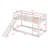 Heavy Duty Wood Twin Over Twin  Size Bunk Bed With Full-Length Guardrail, Convertible Slide And Ladder-1314795480