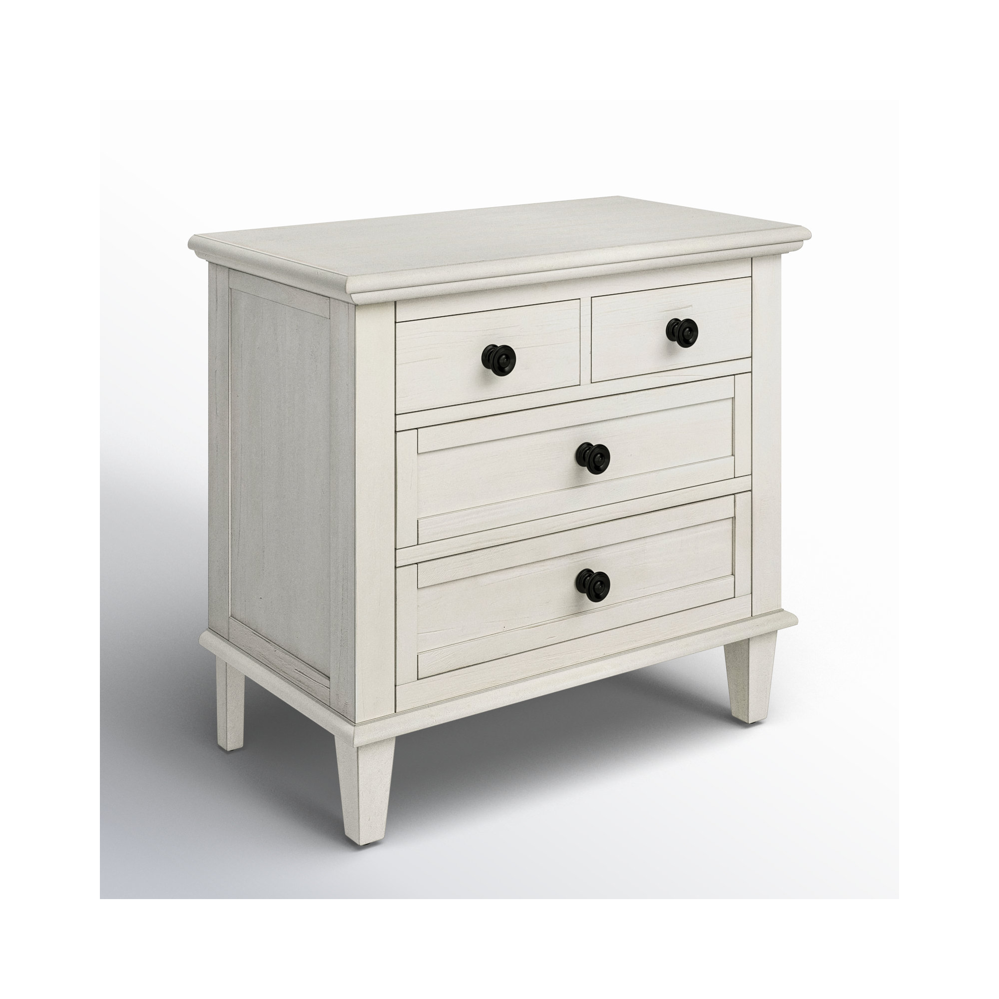 Mykonos 3-Drawer Solid Wood Nightstand in White