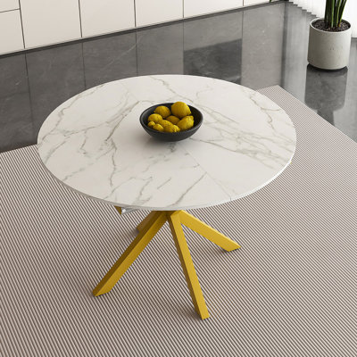 Table de salle à manger moderne et simple avec pales extensibles, base en acier au carbone en X, robuste et durable, convenant aux restaurants, petits appartements et cuisines (peut accueillir 4 à 6 personnes)