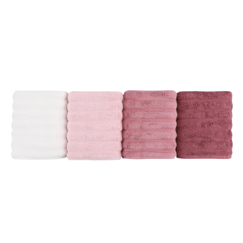 Ensemble de 4 serviettes 100% coton Beraldo, Poudre / rose / lilas