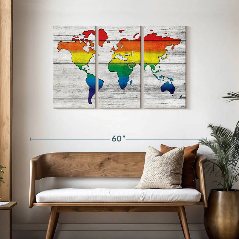 Aliaz Pride World Map, 28" H x 45" W
