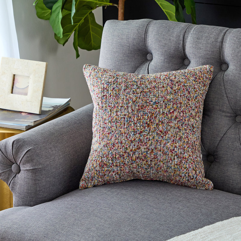  Coussin décoratif rayé intérieur / extérieur en polyester, H 20 po x l 20 po, Avery Fall