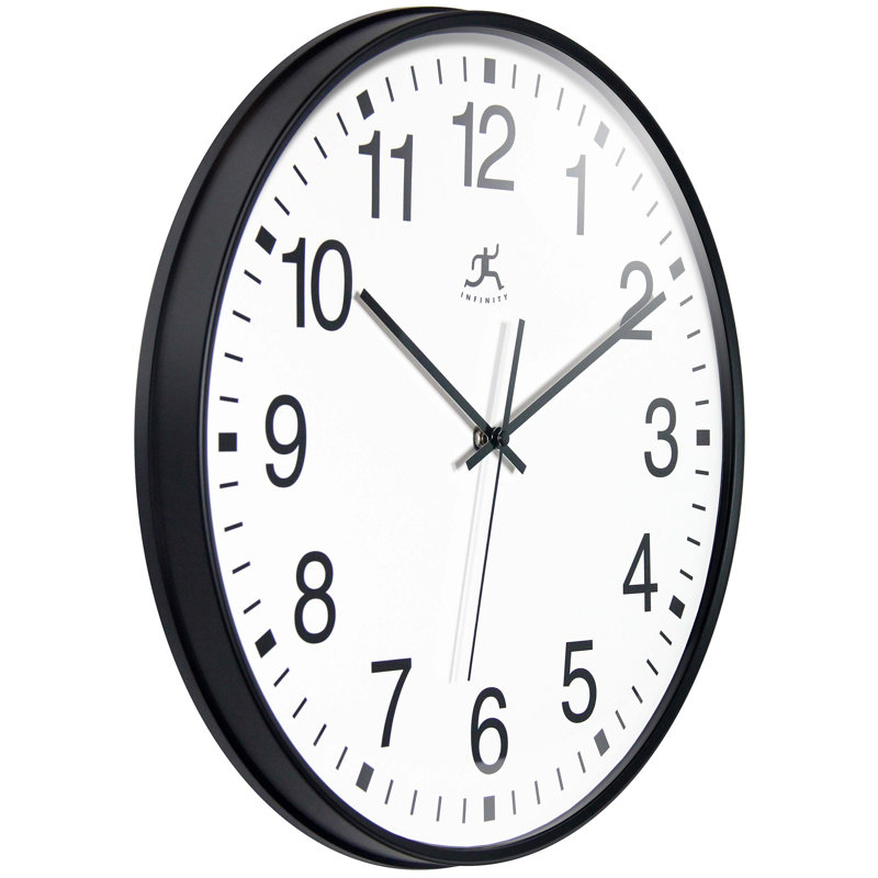 Horloge murale Apollo, noire, 15 po
