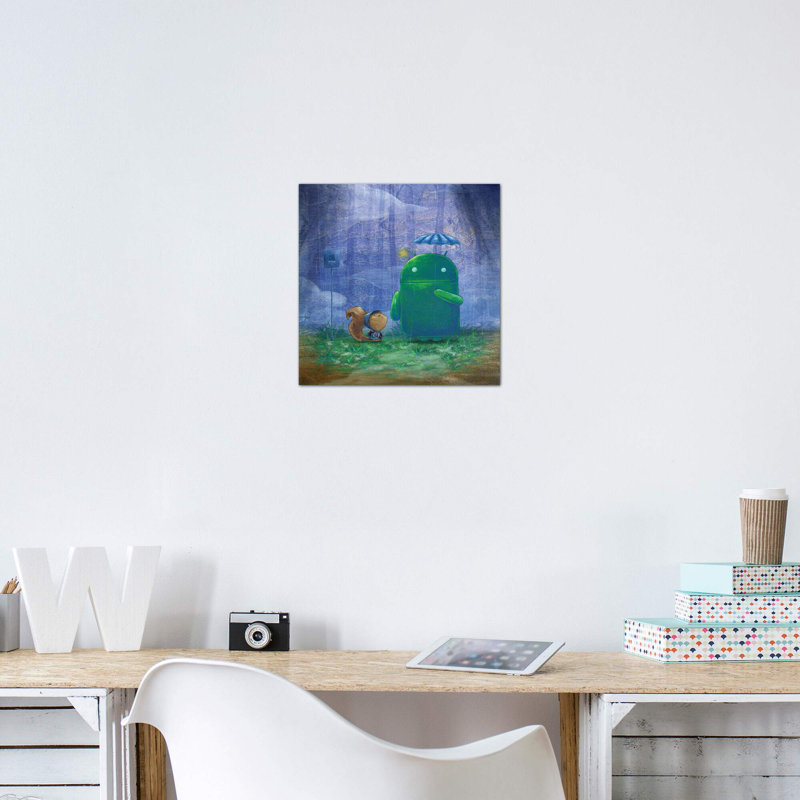 «Robot Rain» par Martin Hsu - reproduction d'art, H 12 po x l 12 po x P 0,75 po, Toile tendue, Pas de tapis