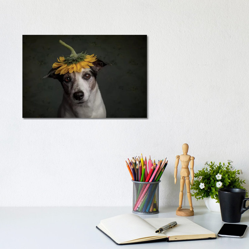 Does She Realize She Looks Like A Sunflower.... by Heike Willers - Wrapped Canvas Print, 20.32 cm H x 30.48 cm W