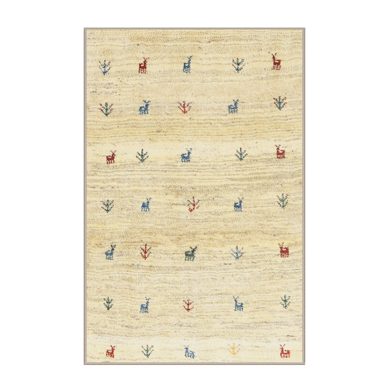 Tapis beige contemporain, Rectangle 5 pi x 8 pi