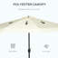 Outsunny 9Ft Patio Umbrella With Push Button Tilt And Crank, Ruffled Outdoor Market Table Umbrella With Tassles And 8 Ribs, For Garden, Deck, Pool, Cream White-87920861