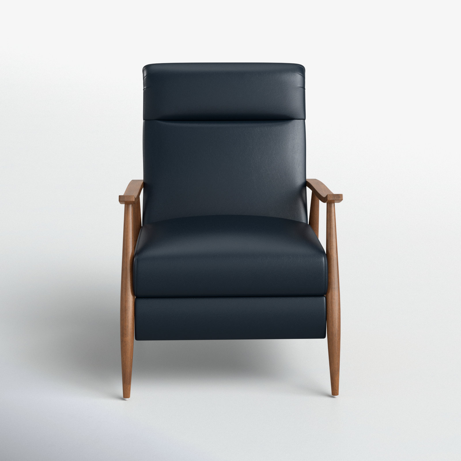 Imona 30" Genuine Leather Manual Recliner, Midnight Blue Faux Leather