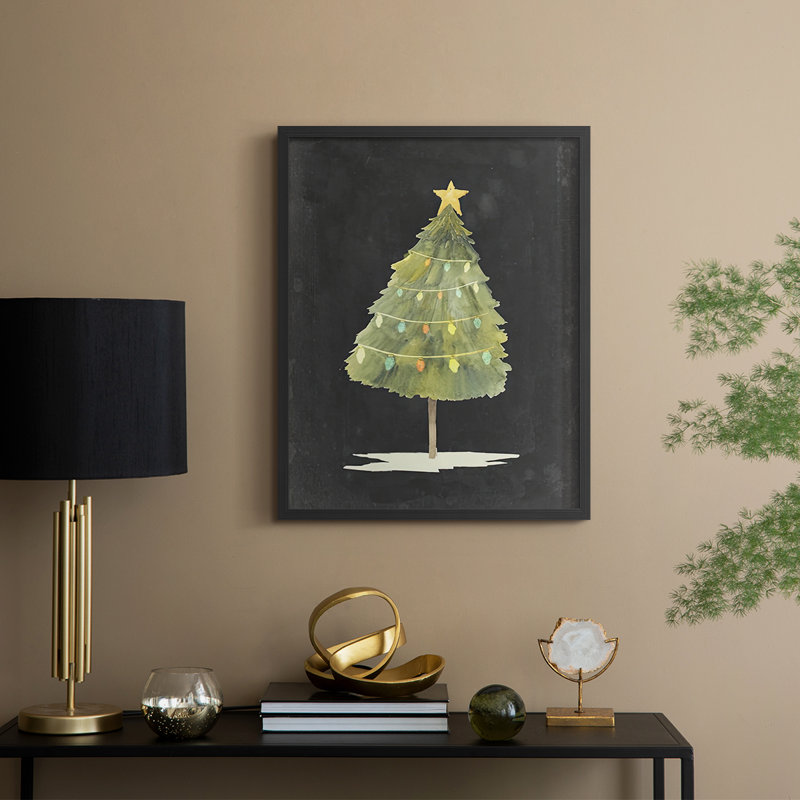 «Christmas Glow I», reproduction encadrée - bois massif, Noir, noir, noir, noir, H 21 po x l 17 po