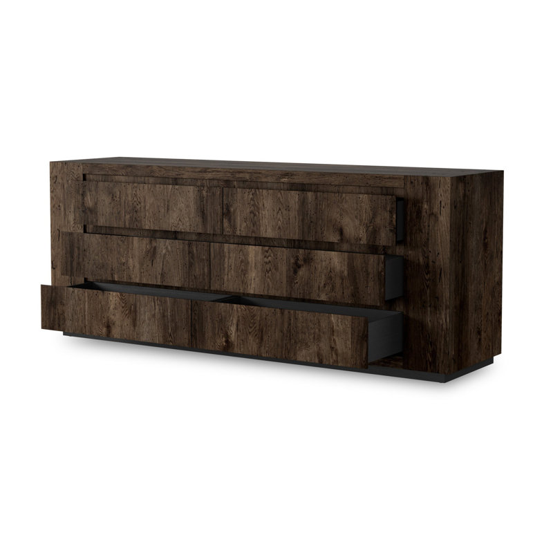 Commode 6 tiroirs Keedan, Brun foncé