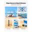 Cabane de plage 6 pi x 6 pi avec parois latérales et poches de sable - Abri portatif de protection solaire UPF 50+ à rayures bleues et blanches