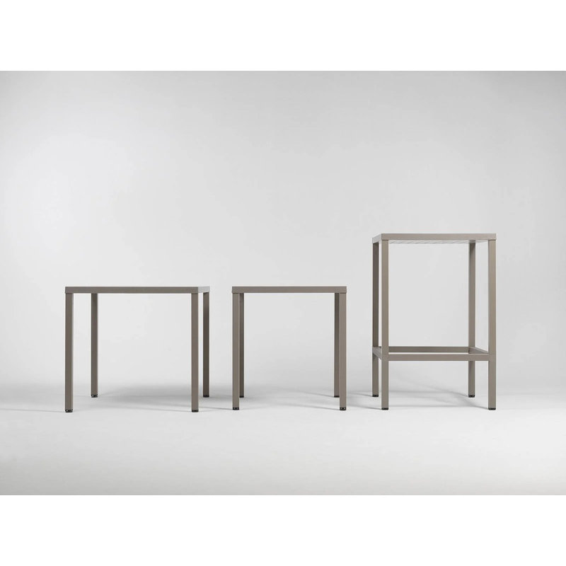 Cube Outdoor Square Dining Table, Dove Gray