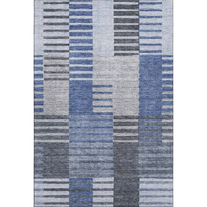 Premium Machine Washable Prisco Blue Rug, Rectangle 5' x 7'6"