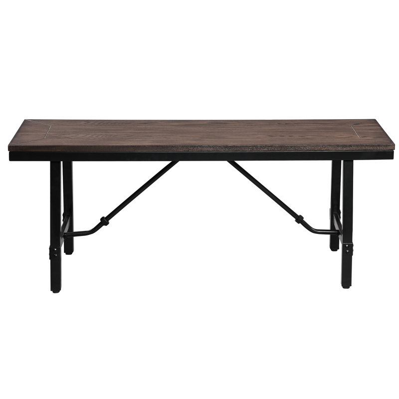 Banc stable en chêne et noir pour une installation pratique dans la salle à manger