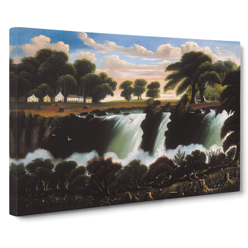 Genesee Falls In Rochester by Thomas Chambers - Wrapped Canvas Painting, 35cm H x 50cm W x 3cm D