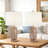 Arcola 21" Wicker Rattan Table Lamp with Knob Switch and White Linen Shade
