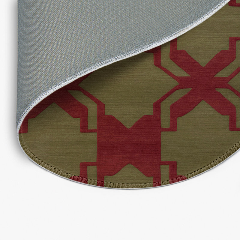 Tapis rouge intérieur et extérieur Trellis, Rond 5 pi