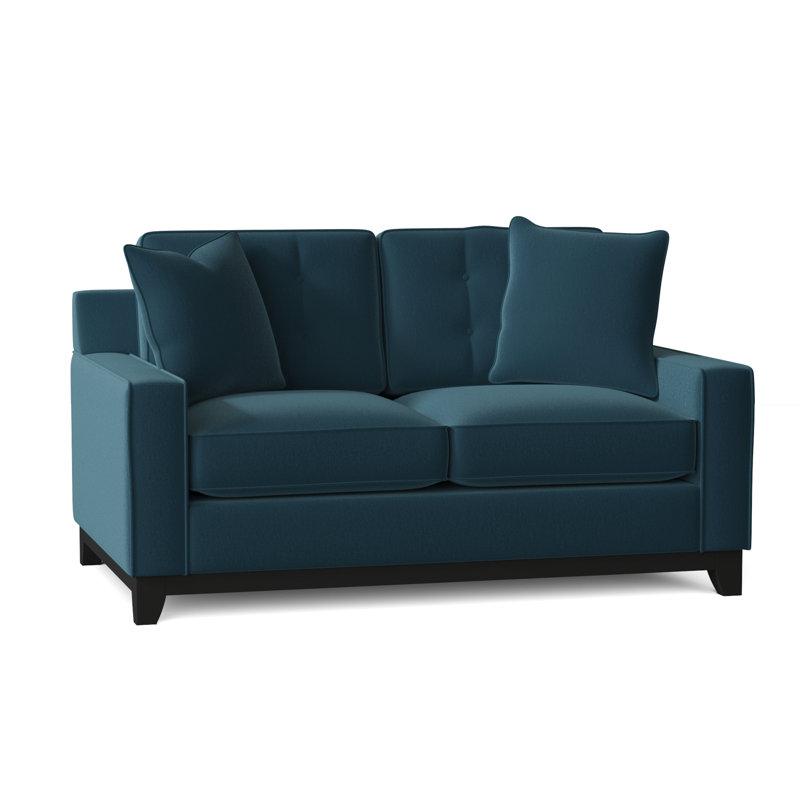 Carollton Upholstered 62'' Loveseat, Bella Peacock Performance Velvet