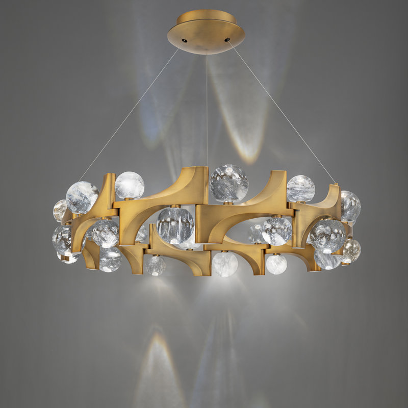 Amorina 24 - Light LED Pendant, Aged Brass