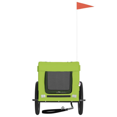 vidaXL Pet Bike Trailer Green and Black Oxford Fabric and Iron