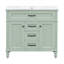 36" Solid Wood & MDF Vanity Combo With Sink, Heavy-Duty Storage Cabinet With Soft-Close Doors & 3 Drawers (White / Black / Green)-2048689750