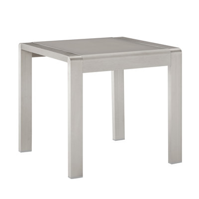 Karah Square Outdoor Aluminum and Tempered Glass Side Table by Linon
