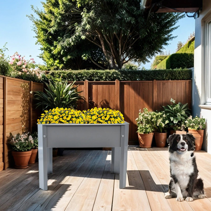 Ivadel Metal Planter Box, Gray