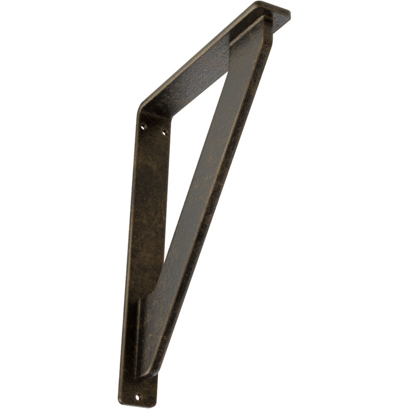 Support traditionnel en fer forgé, H 8 po x l 1,5 po x P 5,5 po, Or pâle antique