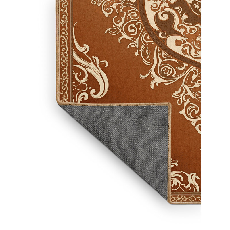 Tapis moelleux moelleux moelleux et moelleux brun Adlai - Reliure brun clair, 8' Square