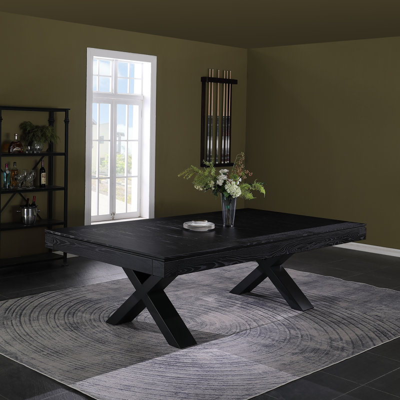 Table de billard en ardoise 8 pi Texas II avec pieds en acier, Gris acier