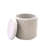 Elegant Ivory Rope 16" Round Storage Ottoman with Hidden Compartment