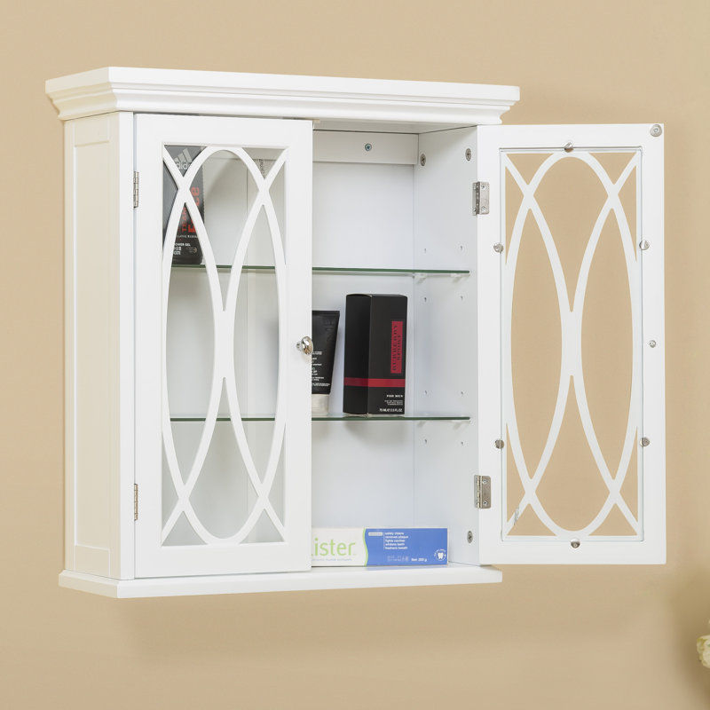 Noires Wall Mounted Cabinet with Decorative Glass Doors