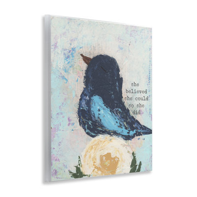 She Believed Uplifting Bird Wall Plaque, design by Cassandra Cushman