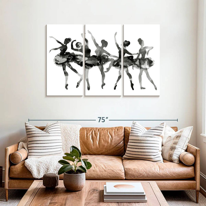 Enn Ballerina Black Silhouettes, 36" H x 57" W