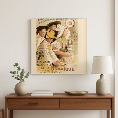 Exposition nationale de la céramique 1897 - Belle Époque vintage Poster Wall Art — Square Metal Wall Art