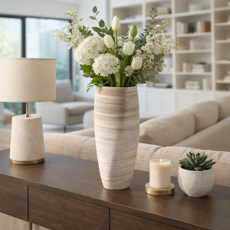 Vase Modern, H 18 po x l 8 po x P 8 po