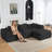 Boneless 113" Modular Sectional Sofa Couches Boneless Convertible L-Shape Cloud Velvet Couch with Ottoman, No Assembly-965613943