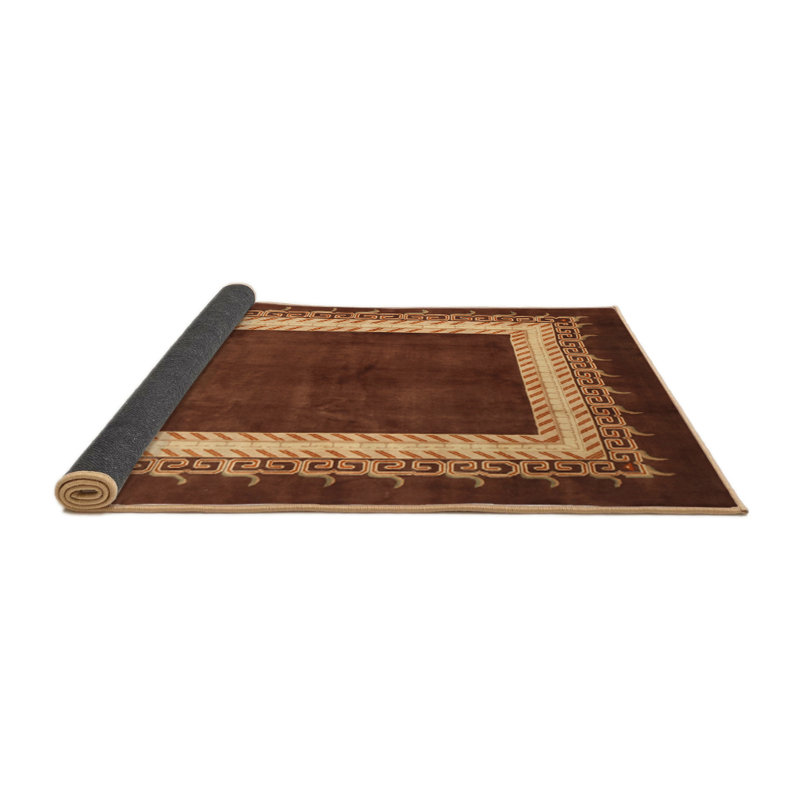 Tapis brun/pêche traditionnel Nay, Rond 3 pi