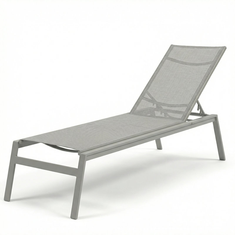  Skyway Chaise, Augustine Alloy II Sling/Matte Gray