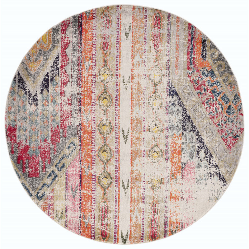 Almyra Southwestern Area Rug, Round 6'7"