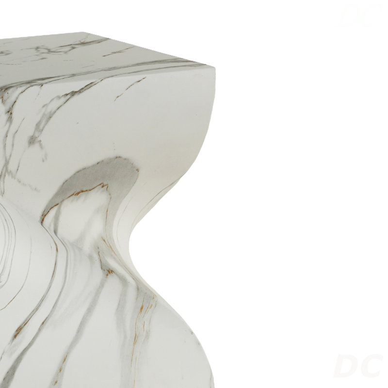 Tables de bout d'extérieur en ciment pour patio, table d'appoint de jardin en faux terrazzo, petite table d'appoint ronde moderne pour l'extérieur, tabouret de jardin en souche d'arbre pour l'intérieur et l'extérieur